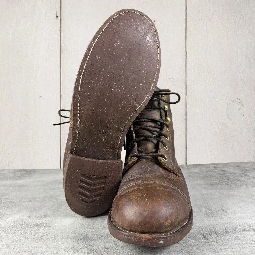 Chippewa LL Bean Katahdin Iron Works Leather Cap Toe Boots Mens 9 3E Vintage USA